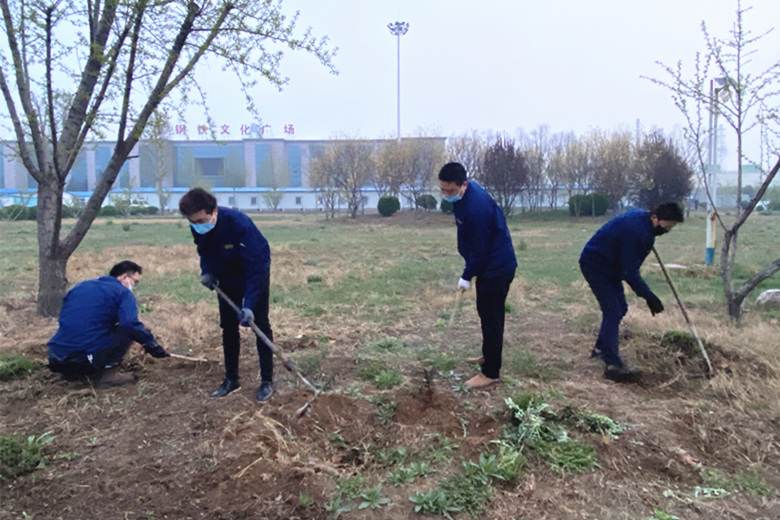 全员清理杂草 共建美丽环境